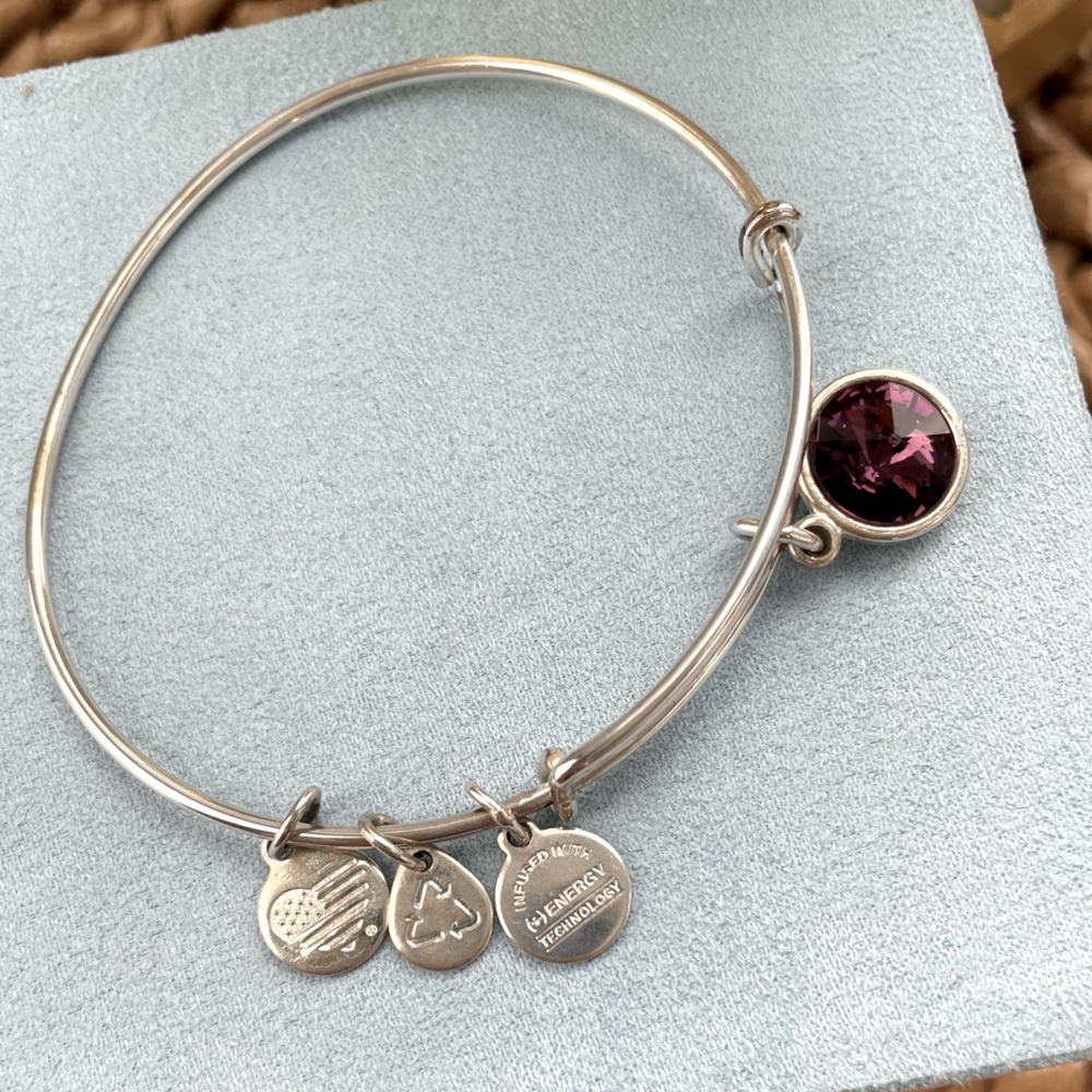 💜 Alex and Ani Amethyst Charm Bangle 💜